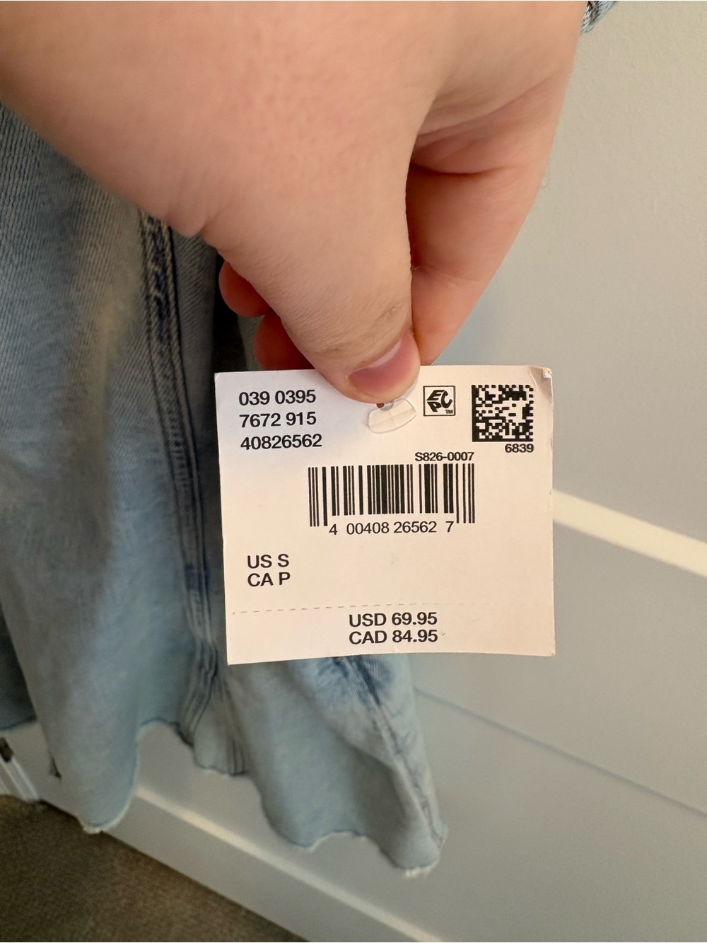 American Eagle Outfitters Light Wash Denim Overall Mini Dress - Picture 5 of 7